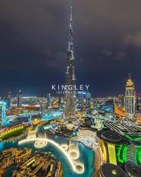 Dubai skyline at night. Spend the night with high class Dubai escorts. 