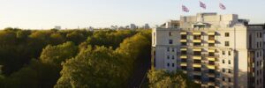 View from the Dorchester Hotel London looking over Hyde Park